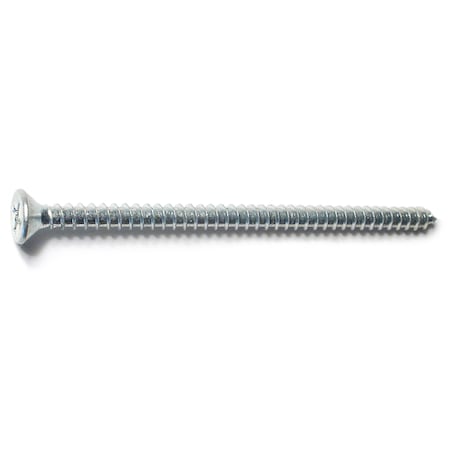 Midwest Fastener Wood Screw, #9, 3 in, Zinc Plated Steel Flat Head Phillips Drive, 8 PK 69858